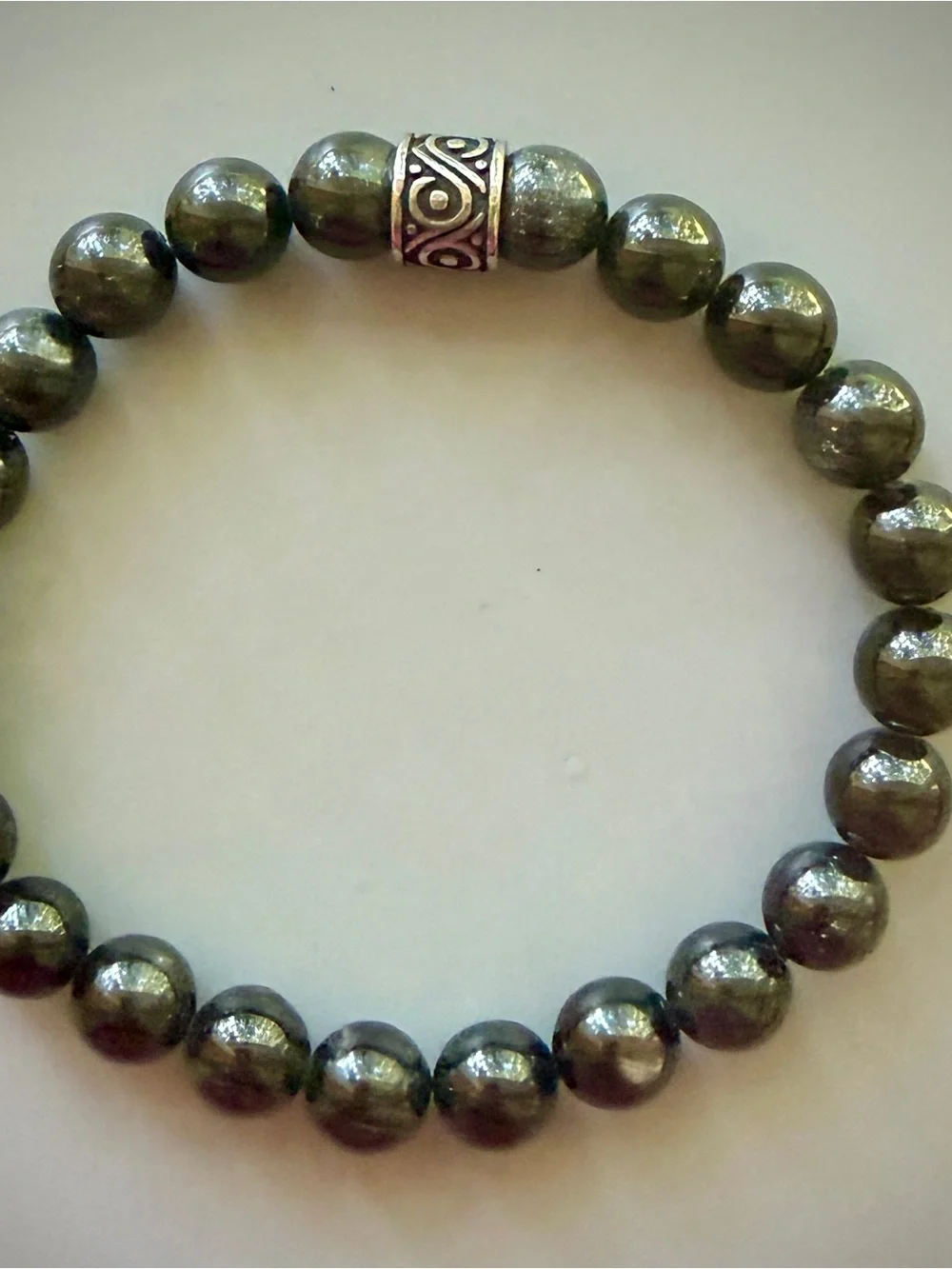 Natural Hypersthene Handcrafted Bead Bracelet